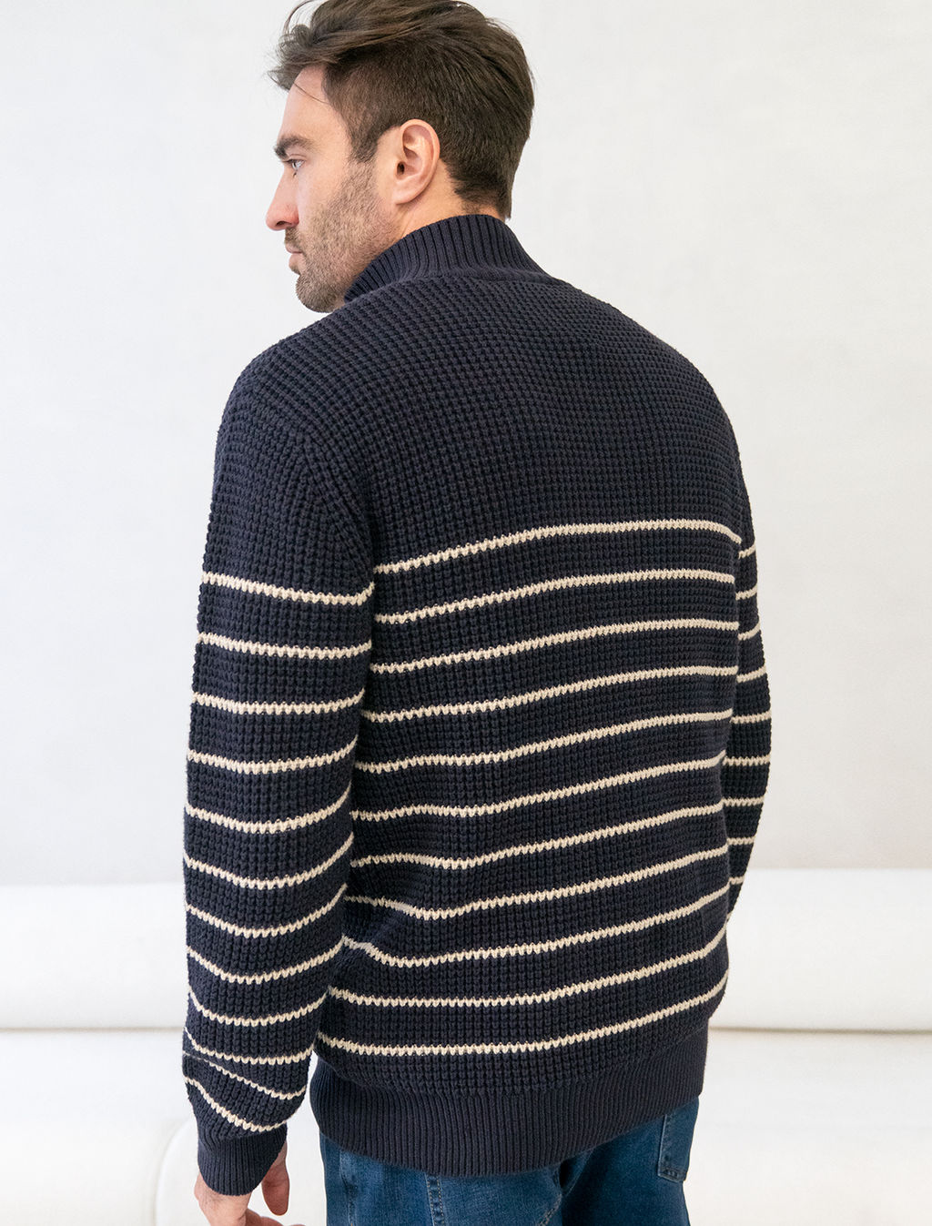 VILATTE / Свитер фактурной крупной вязки с металлической молнией  фото 3