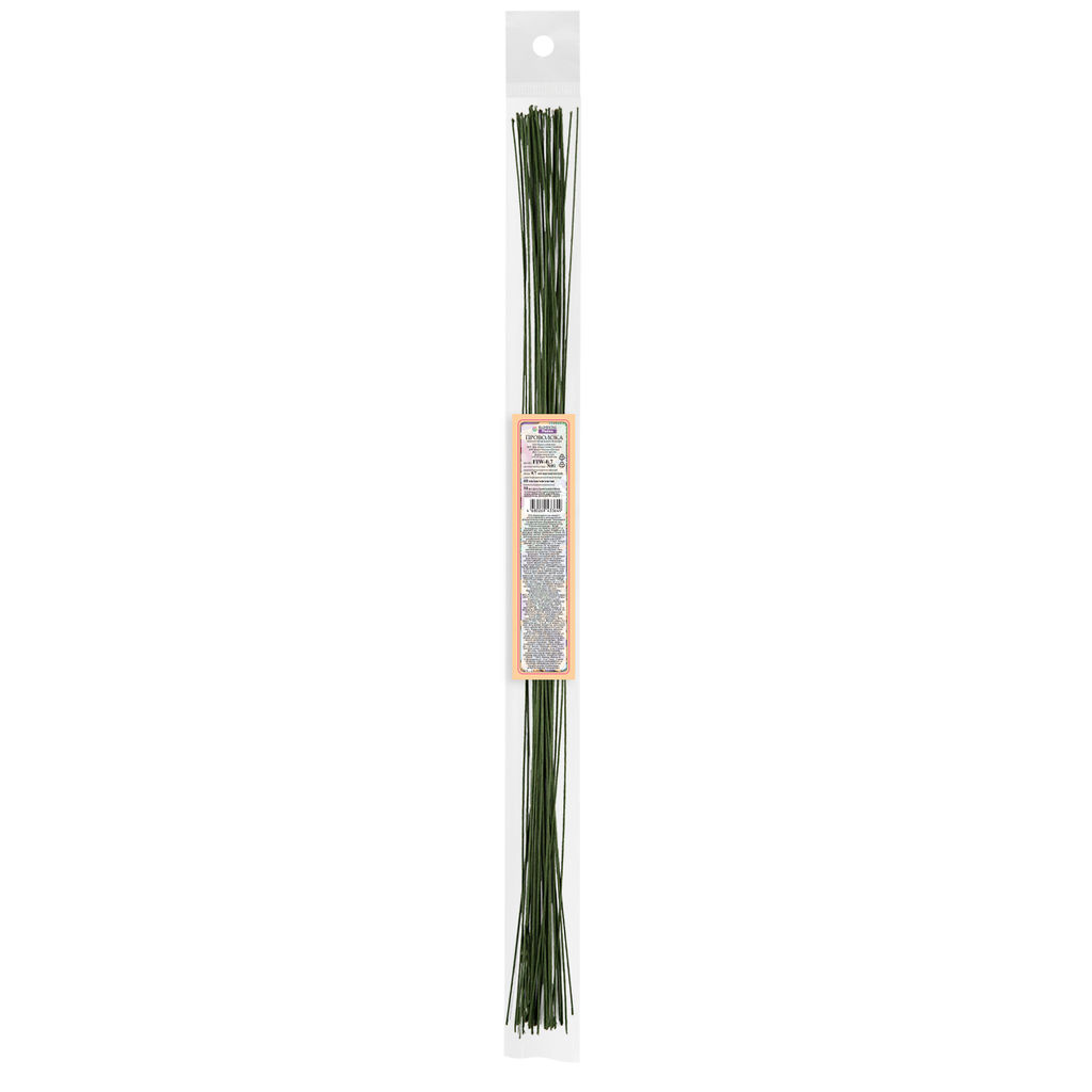 Blumentag FIW-0.7 Проволока флористическая в оплётке 0.7 мм сталь бумага 5 х 30 шт. 40 см №01 зеленый