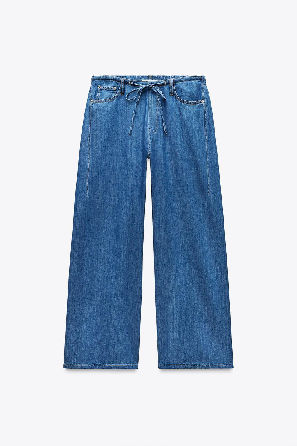 PYJAMA-STYLE DENIM TROUSERS - Zara фото 12