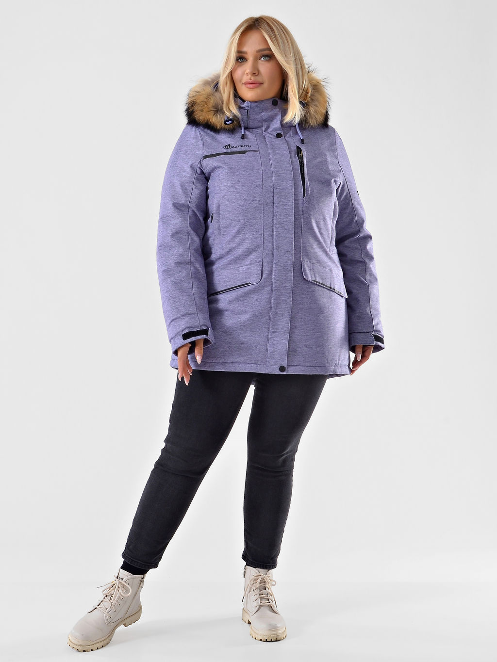 Женская городская парка / куртка Azimuth В 221/21864-1_79 Лавандовый (БР)  фото 10