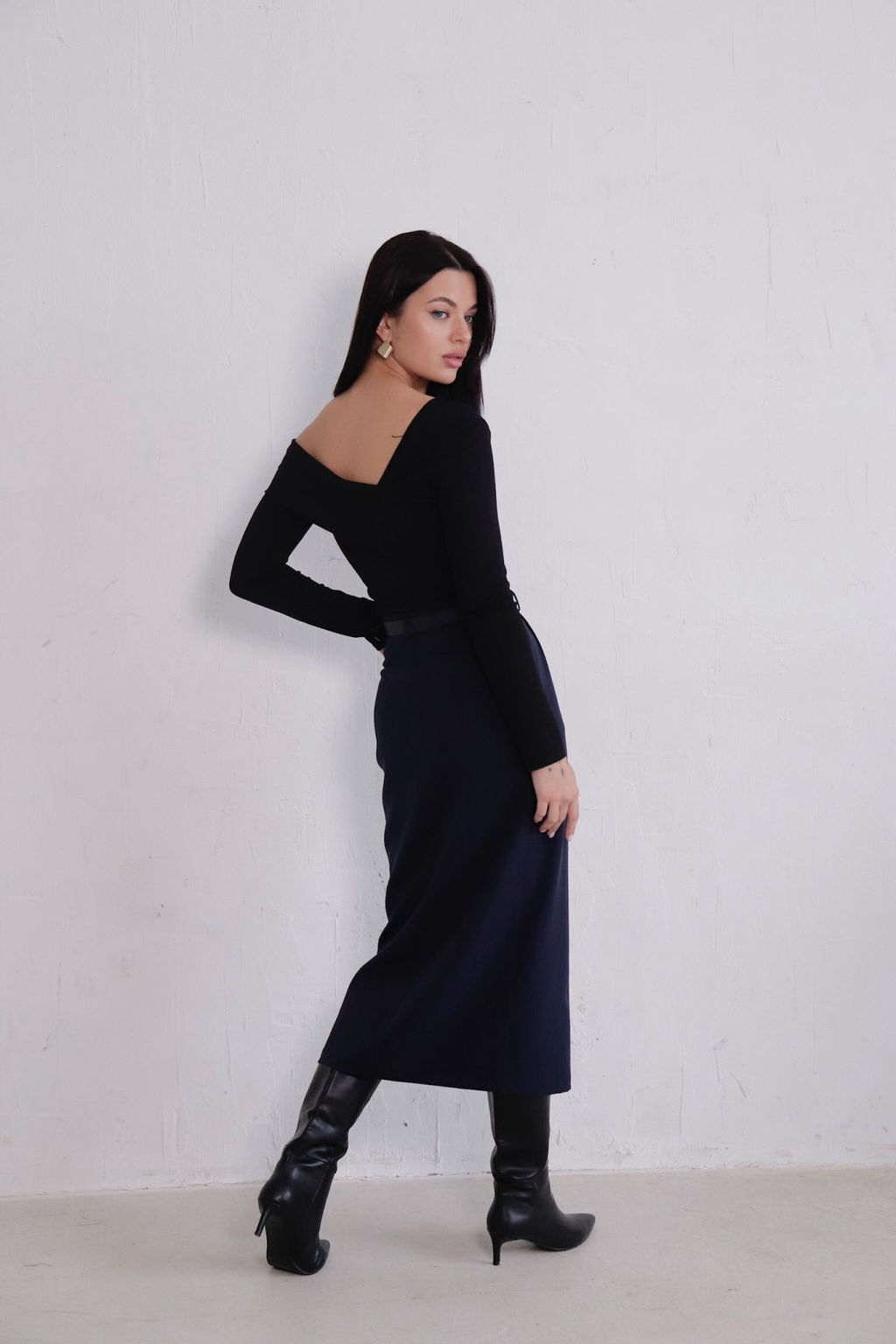 11364 Юбка миди-макси тёмно-синяя - Martichelli фото 12