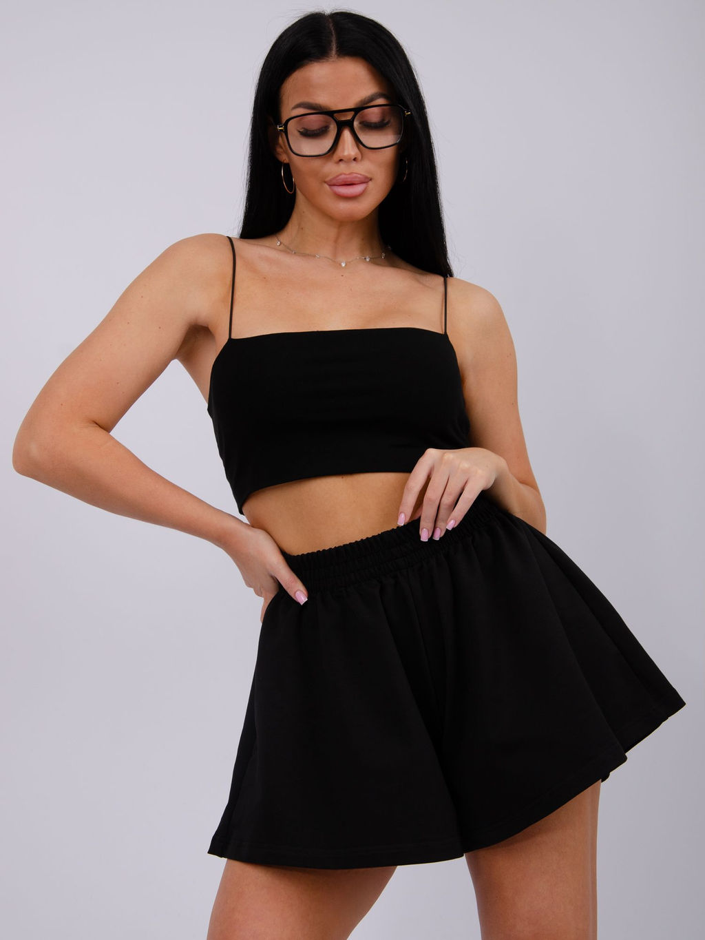 Шорты Лолита, футер с лайкрой - Малина фото 27