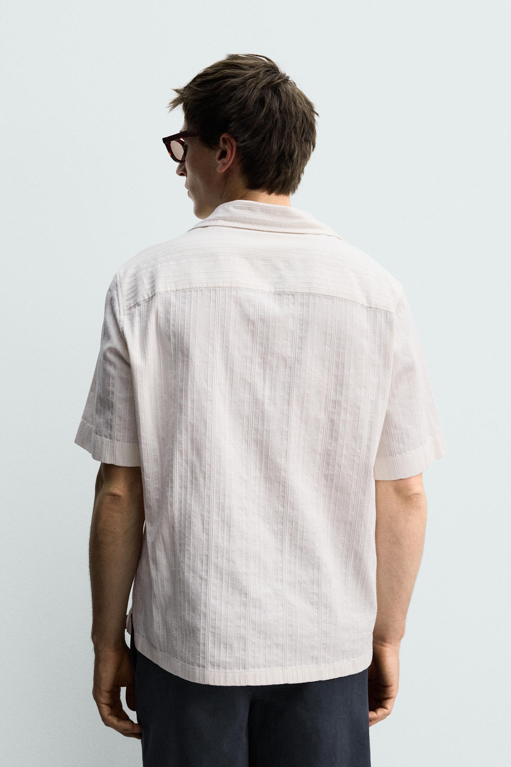 CAMISA RELAXED FIT JACQUARD RAYAS / crudo-blanco - Zara фото 3