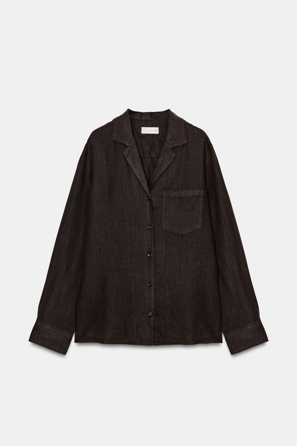 CAMISA LINO BOLSILLO ZW COLLECTION / Marr?n - Zara фото 6