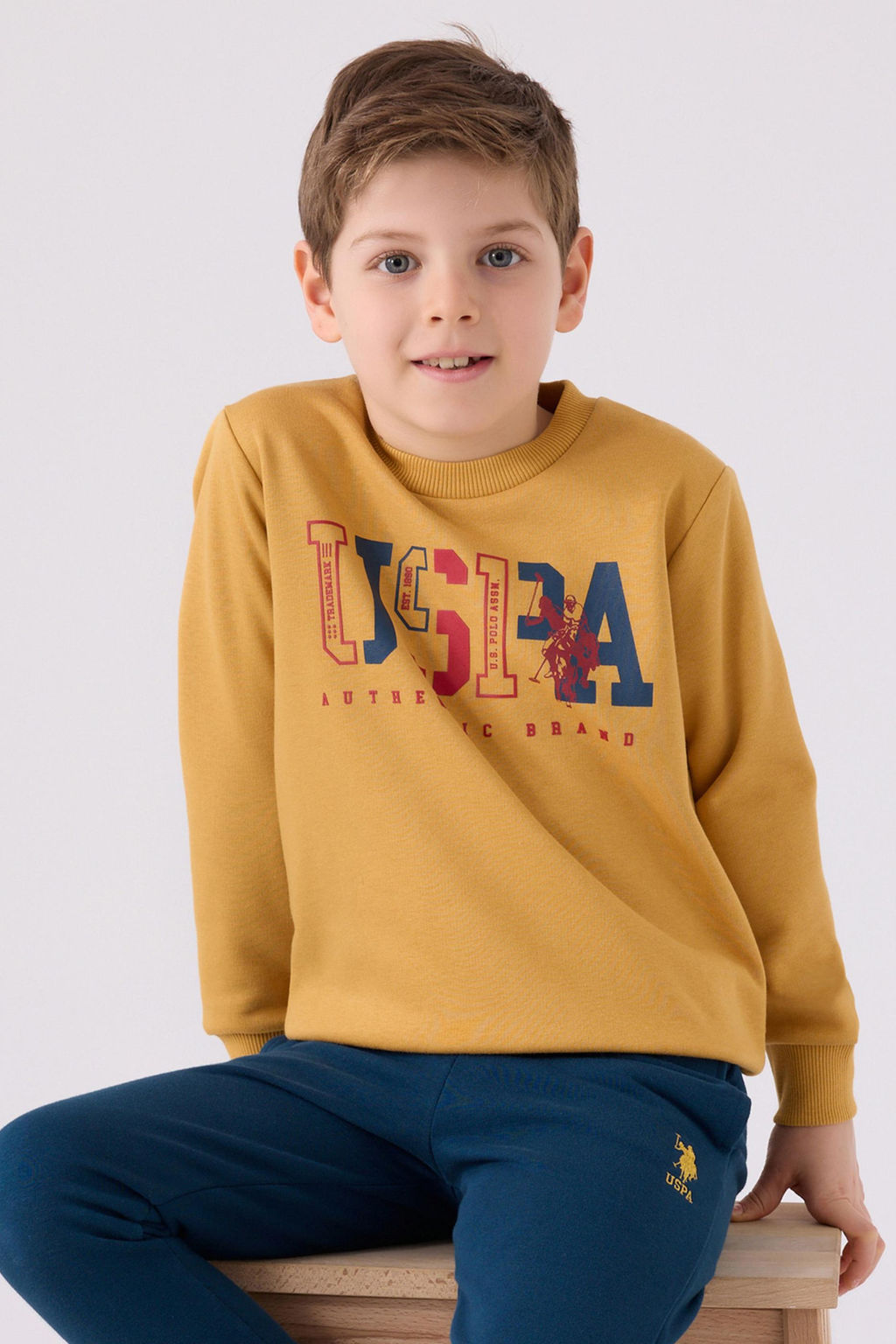 Горчичный пижамный комплект для мальчика Неожиданная скидка в корзине - U.s. polo assn фото 2