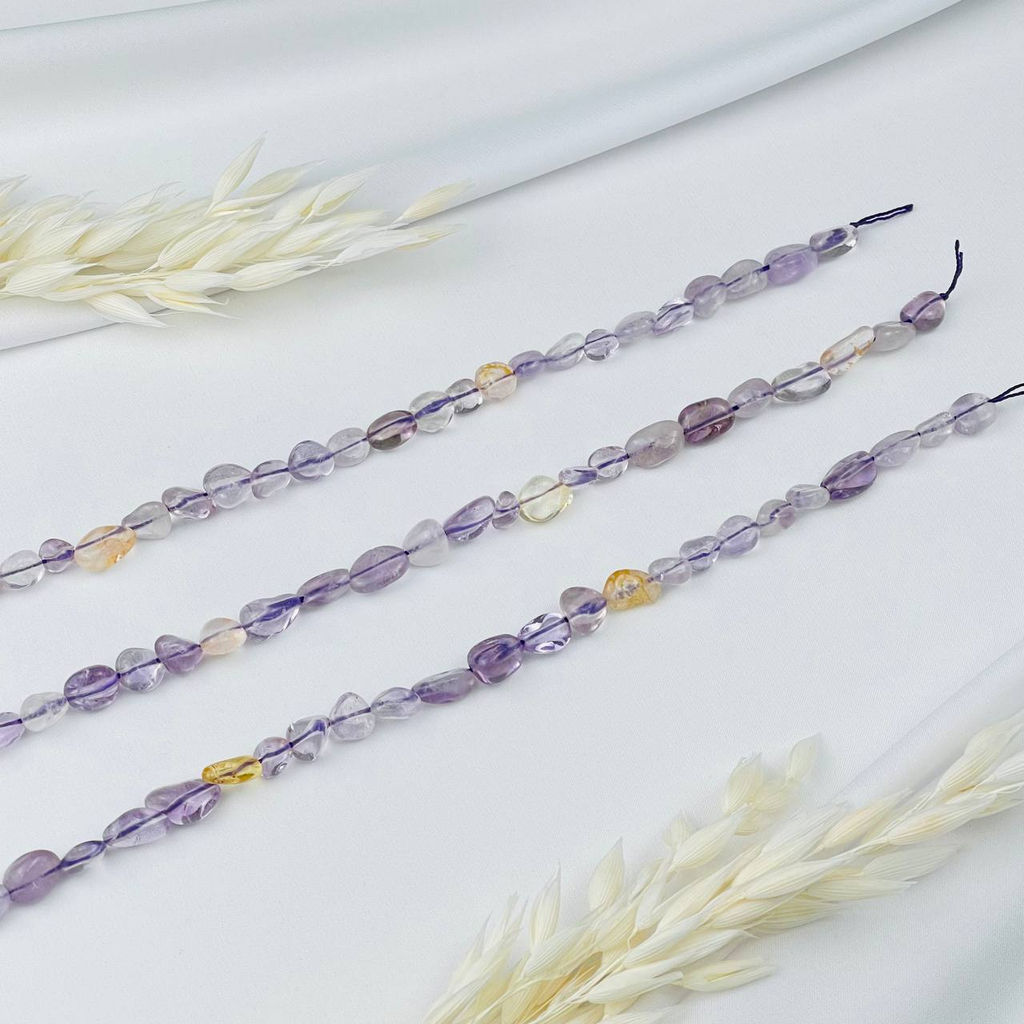 Бусины для украшений из Аметиста и Цитрина 39 см