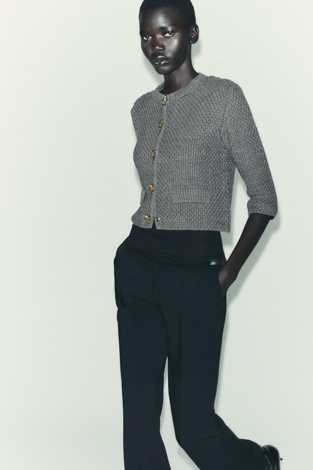 CARDIGAN WITH RHINESTONE BUTTONS - Zara фото 3