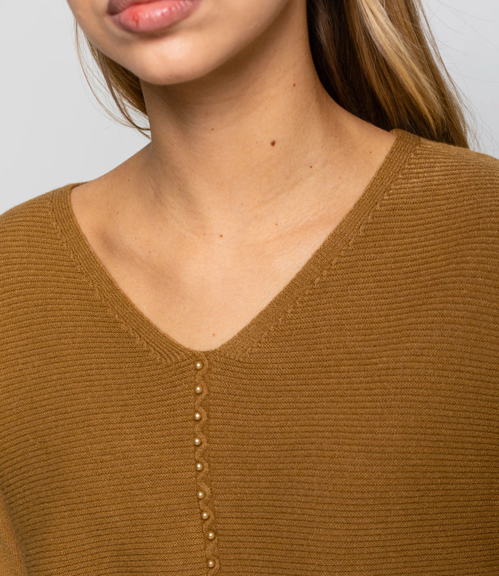 Джемпер #КТ8208, тёмно-бежевый - Dommod фото 5