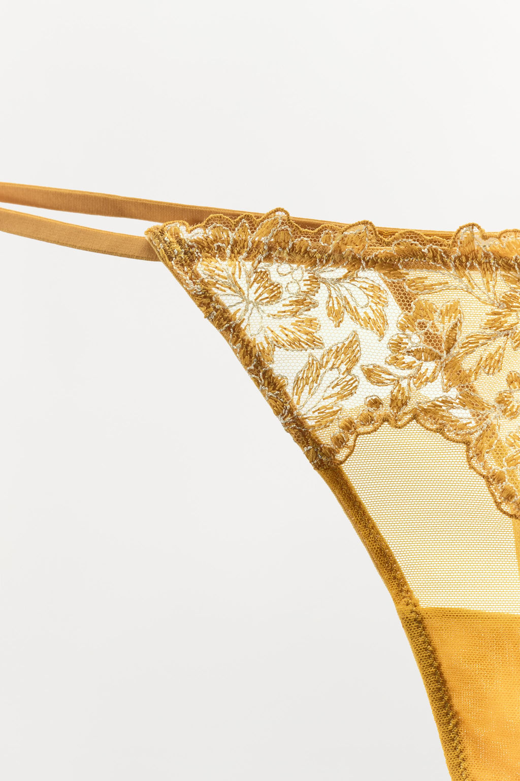 MESH THONG WITH LACE TRIM - Zara фото 7
