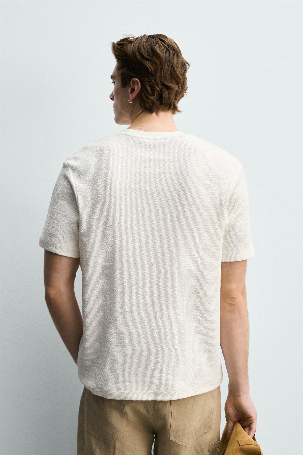 CAMISETA REGULAR FIT ESTRUCTURA / Blanco roto - Zara фото 3