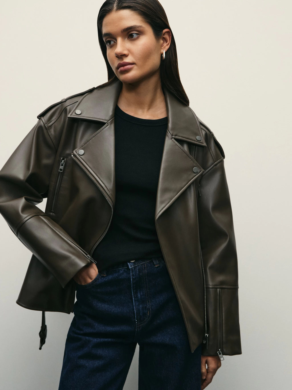 Куртка из искусственной кожи с ремнём / Zarina