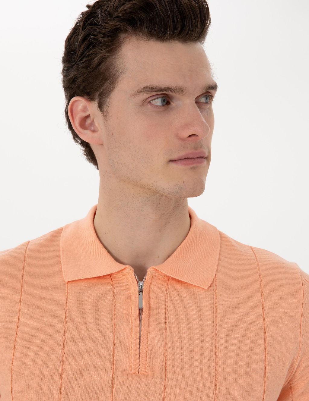 Pembe Slim Fit Fermuarl_ Polo Yaka Triko Ti__rt - Pierre cardin фото 2