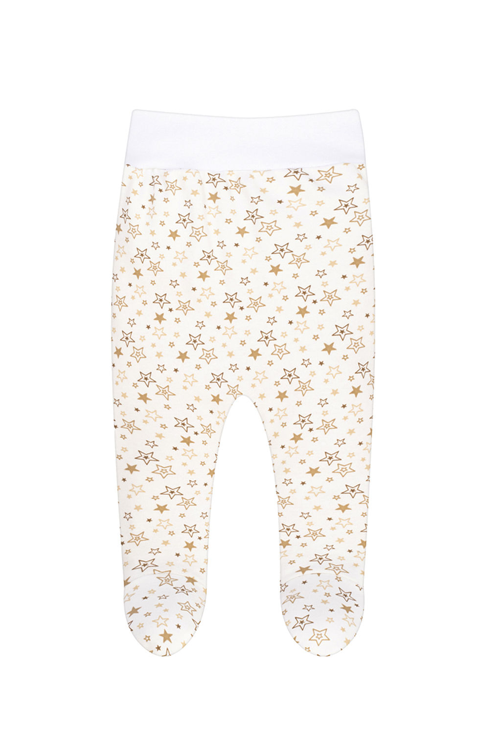 Ползунки короткие молочные принт бежевые звезды
