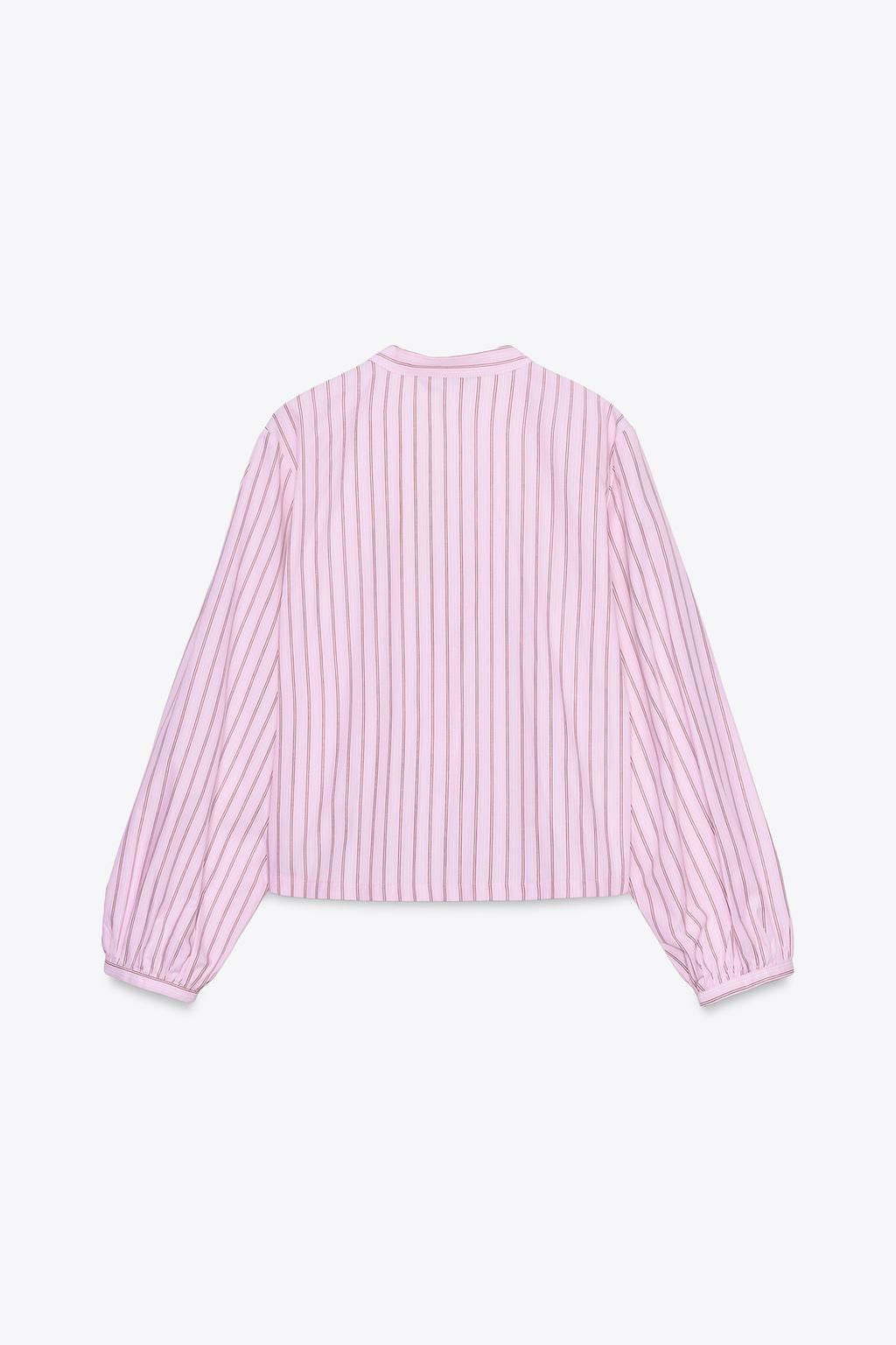 STRIPED POPLIN SHIRT WITH TIES - Zara фото 27