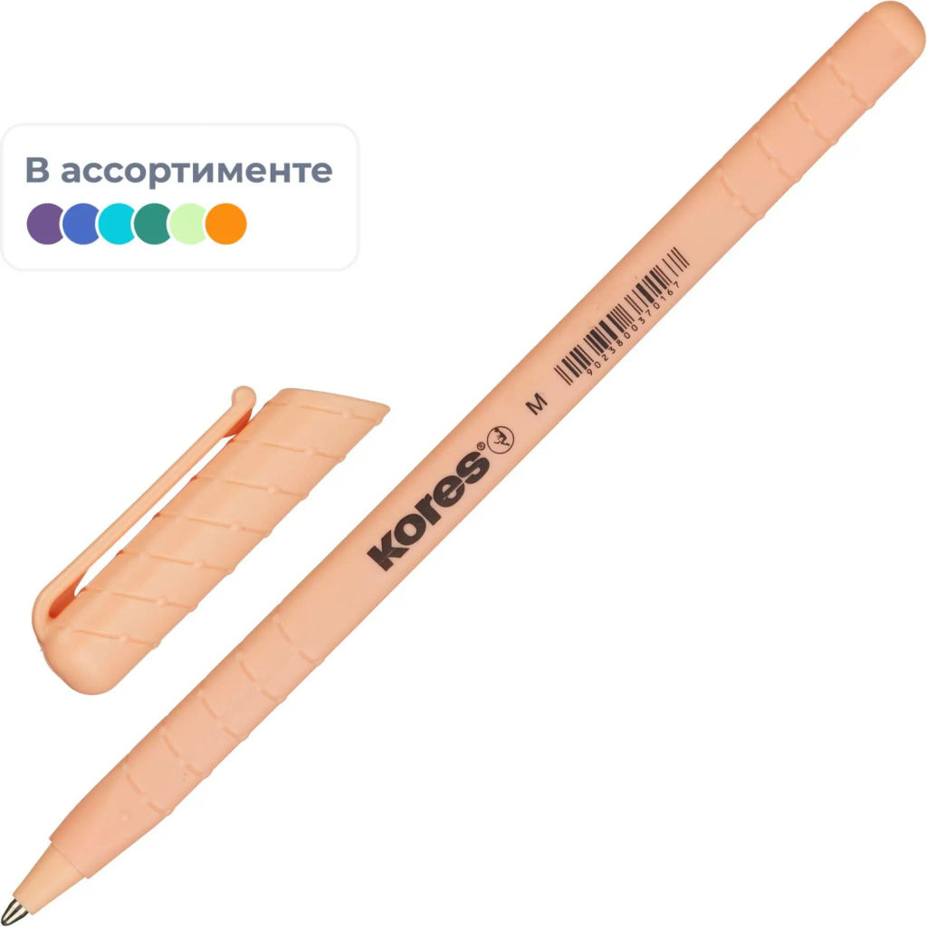 Ручка шариковая неавтомат. KORES Pastel K0R-M,син,масл,асс. 37086  фото 2