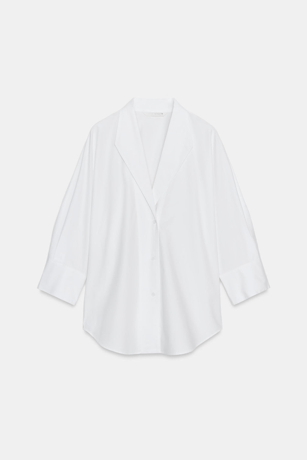 CAMISA ESCOTE PICO ZW COLLECTION / Blanco - Zara фото 5