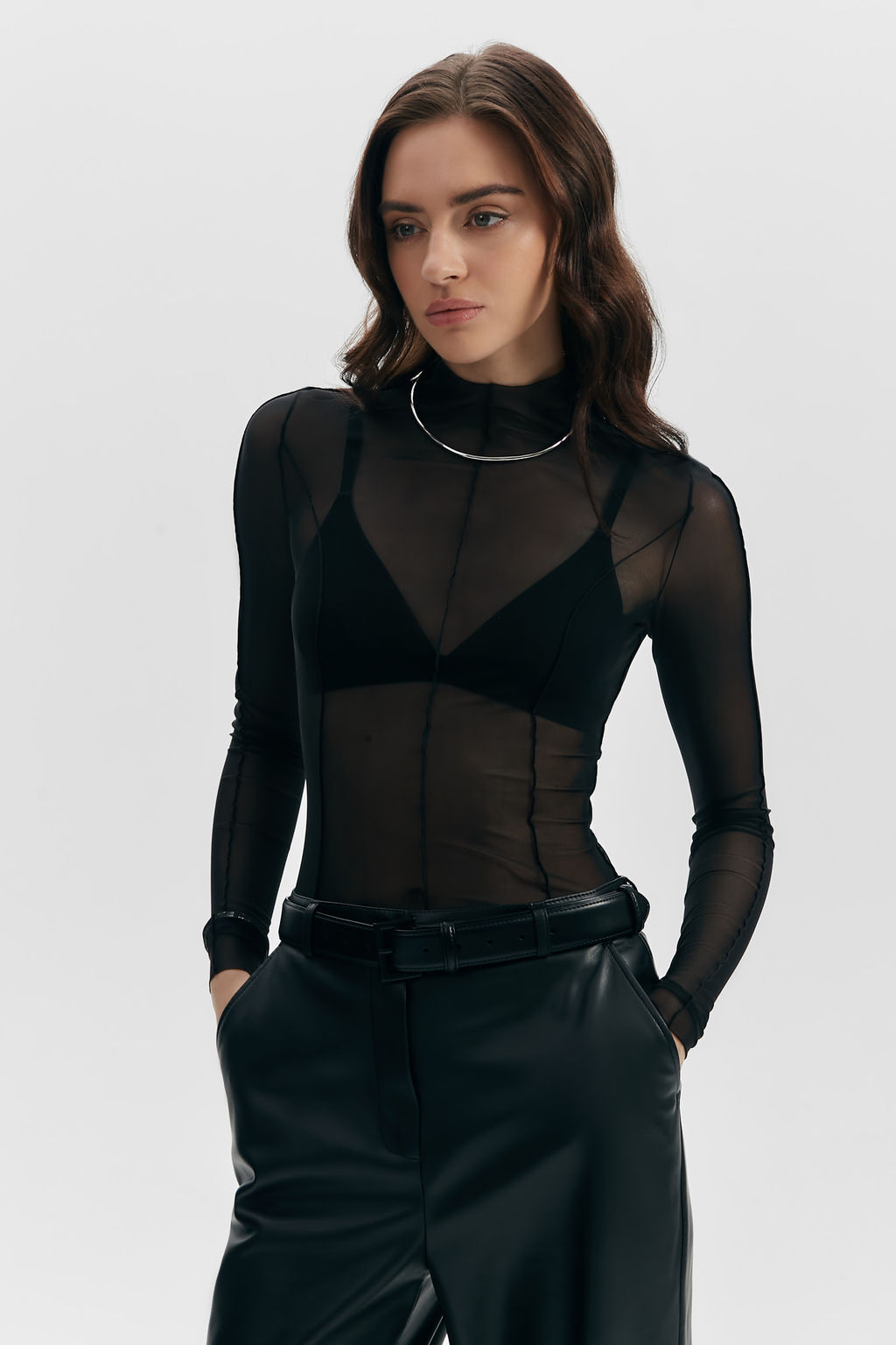 Лонгслив из сетки с рельефами - Mollis фото 5