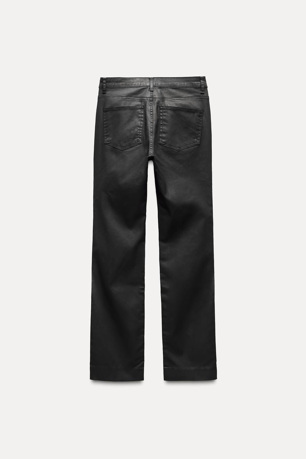 ZW COLLECTION COATED SLIM FIT HIGH-WAIST JEANS - Zara фото 6