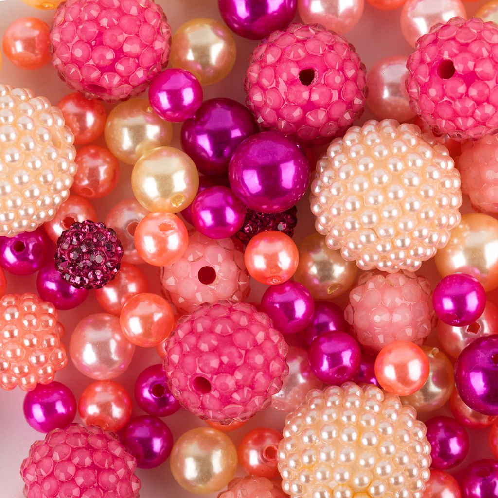 Бусина Zlatka MIX пластик BWMX 100 г 10 г №01 розовый