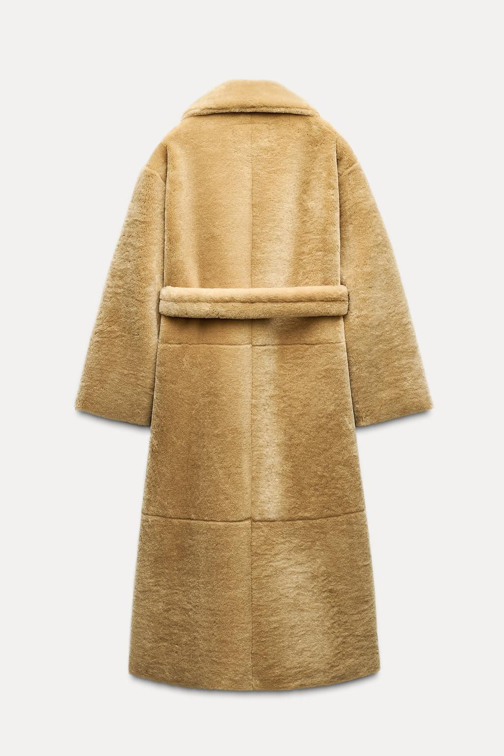 ZW COLLECTION BELTED FAUX FUR COAT - Zara фото 9