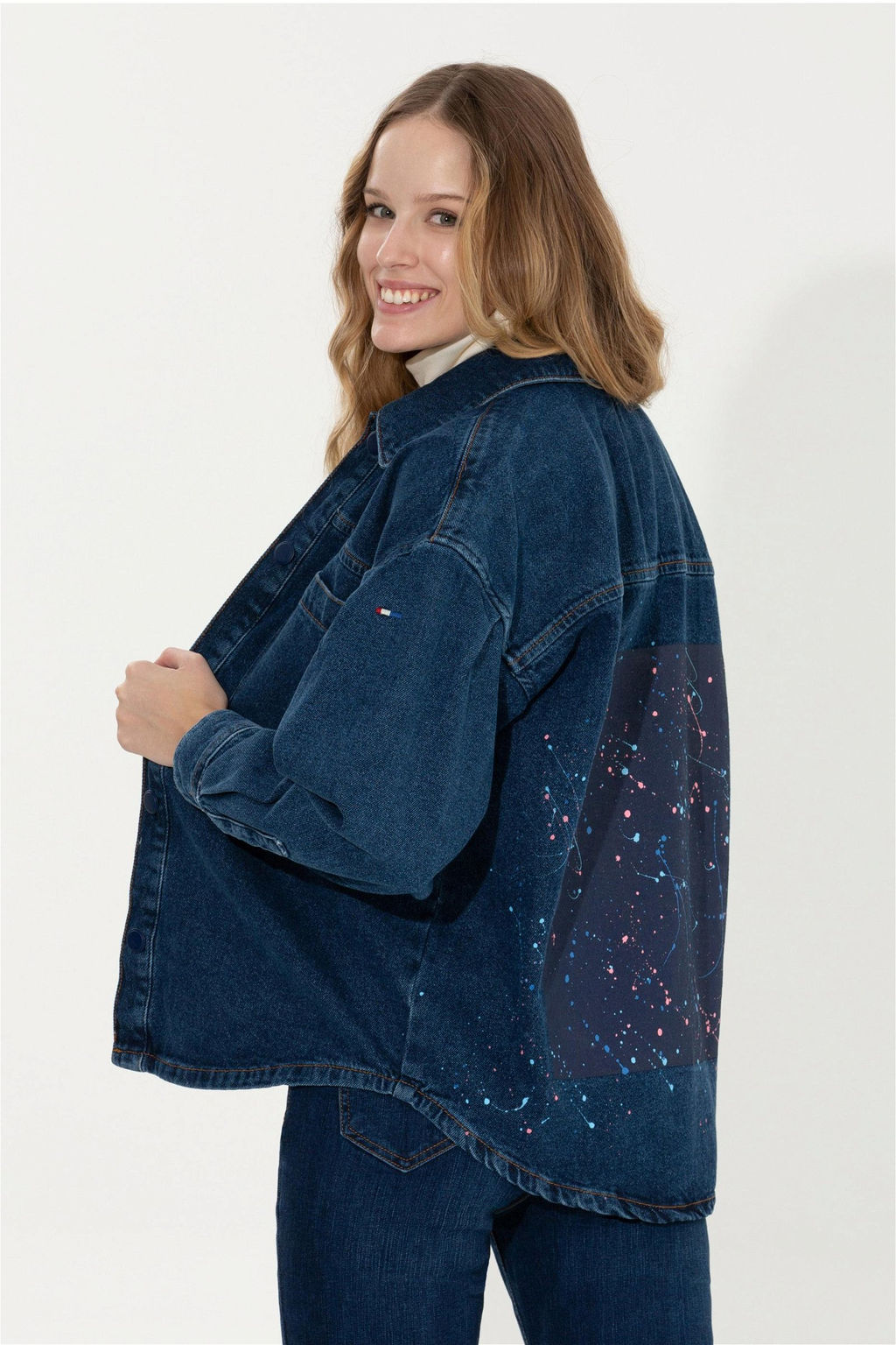 Женская темно-синяя джинсовая рубашка Неожиданная скидка в корзине - U.s. polo assn фото 5