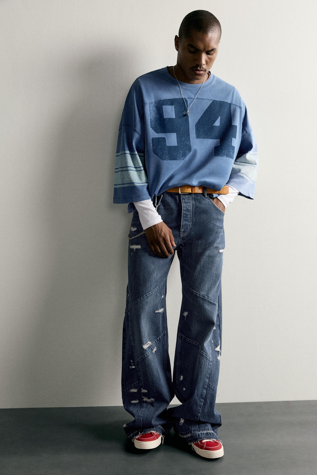 JEANS FLARE FIT COSTURAS / Azul - Zara фото 6