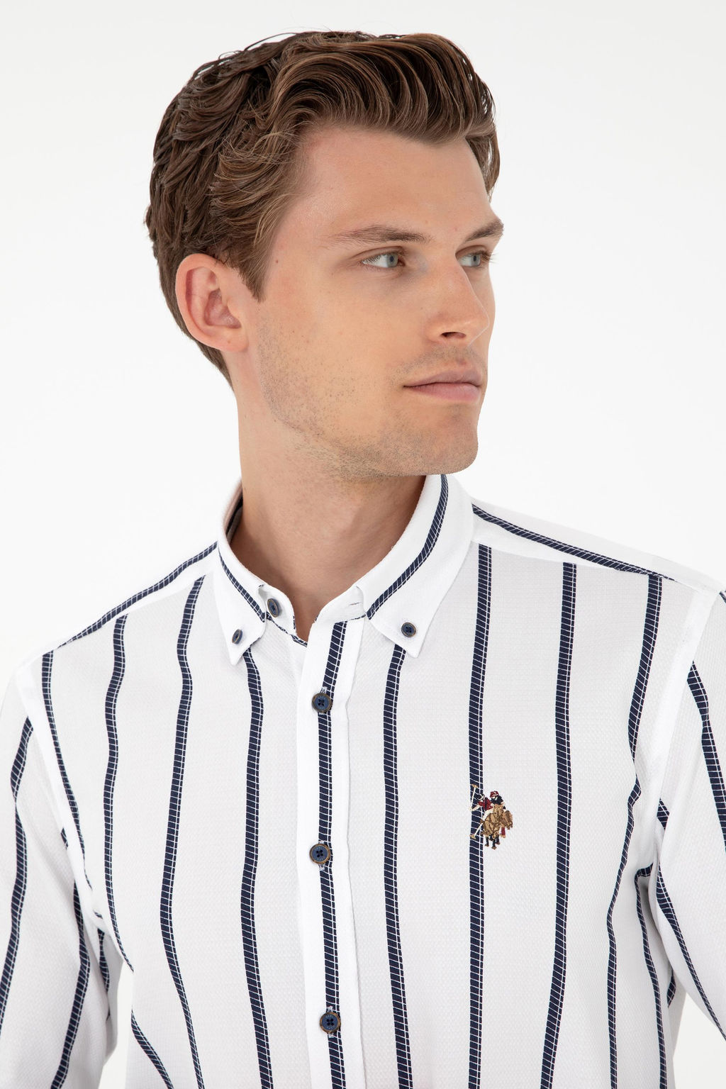 Мужская темно-синяя рубашка с длинным рукавом - U.s. polo assn фото 2