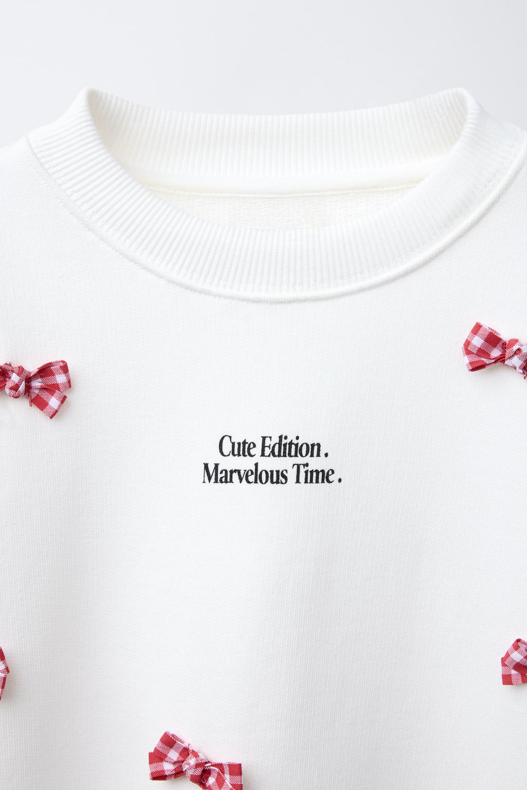 SWEATSHIRT WITH SLOGAN AND BOWS - Zara фото 3