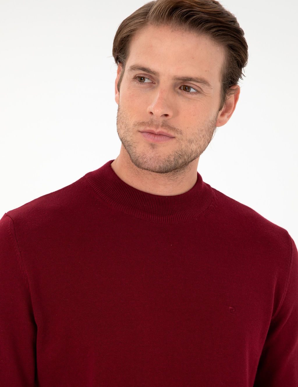 Vi_ne Slim Fit Yar_m Bal_k__ Yaka Basic Triko Kazak