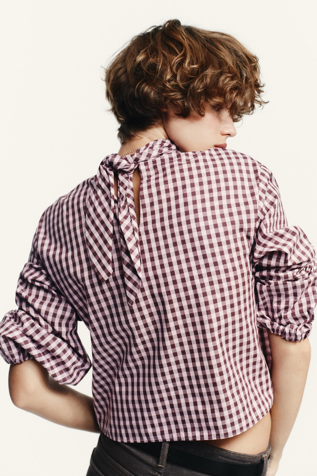 GINGHAM POPLIN SHIRT - Zara фото 6