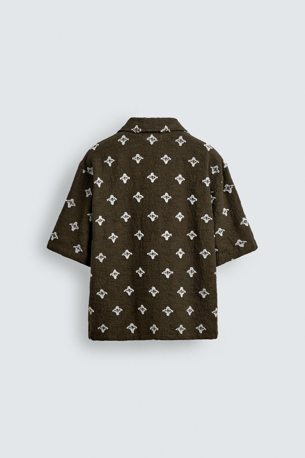 CAMISA JACQUARD TEXTURA / Khaki oscuro - Zara фото 8