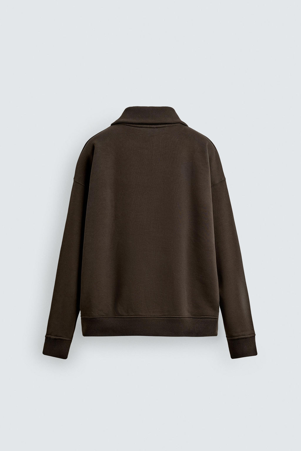 QUARTER-ZIP RIBBED SWEATSHIRT - Zara фото 9