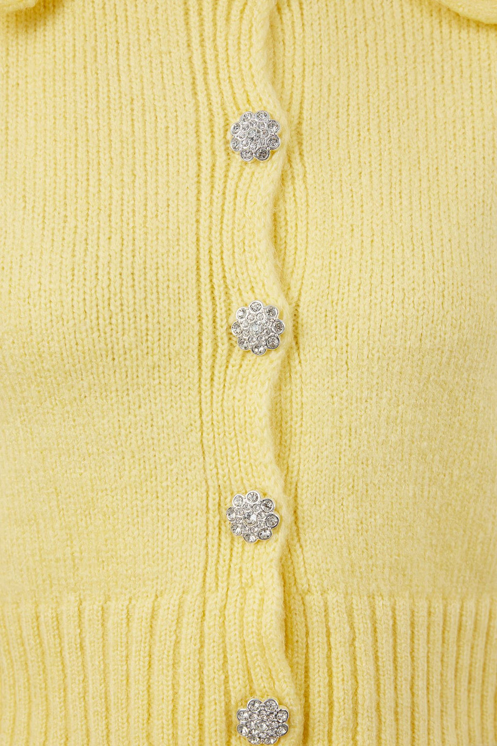 TRENDYOLMILLA Siyah Crop Yumusak Dokulu Mucevher Dugmeli Triko H?rka TWOAW25HI00098 фото 4