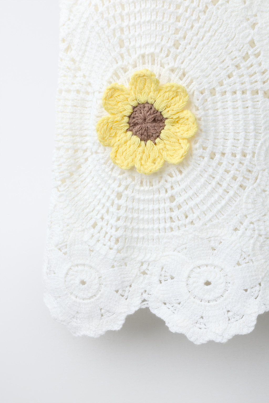 TOP PUNTO CROCHET FLORES / Crudo - Zara фото 4