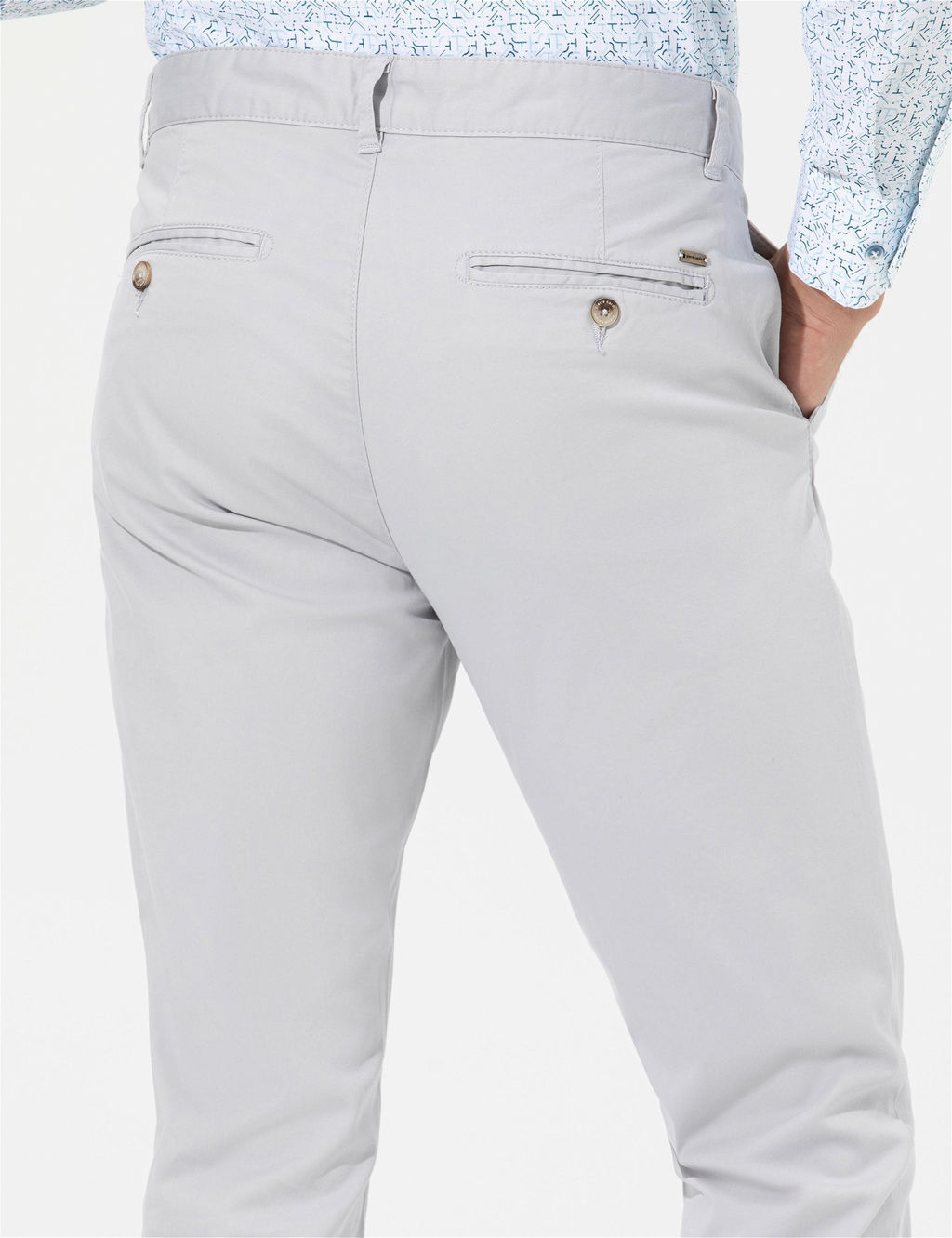 A__k Gri Slim Fit Kanvas Pantolon