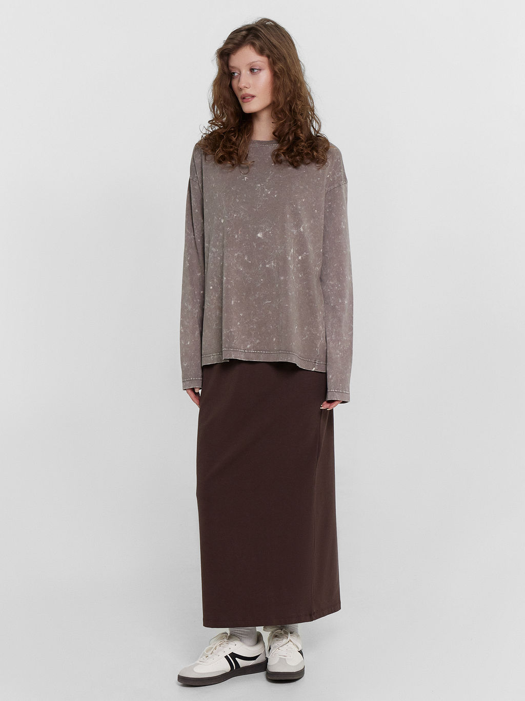 Юбка женская коричневая миди шоколадное мартини 152809 - Mark formelle фото 4