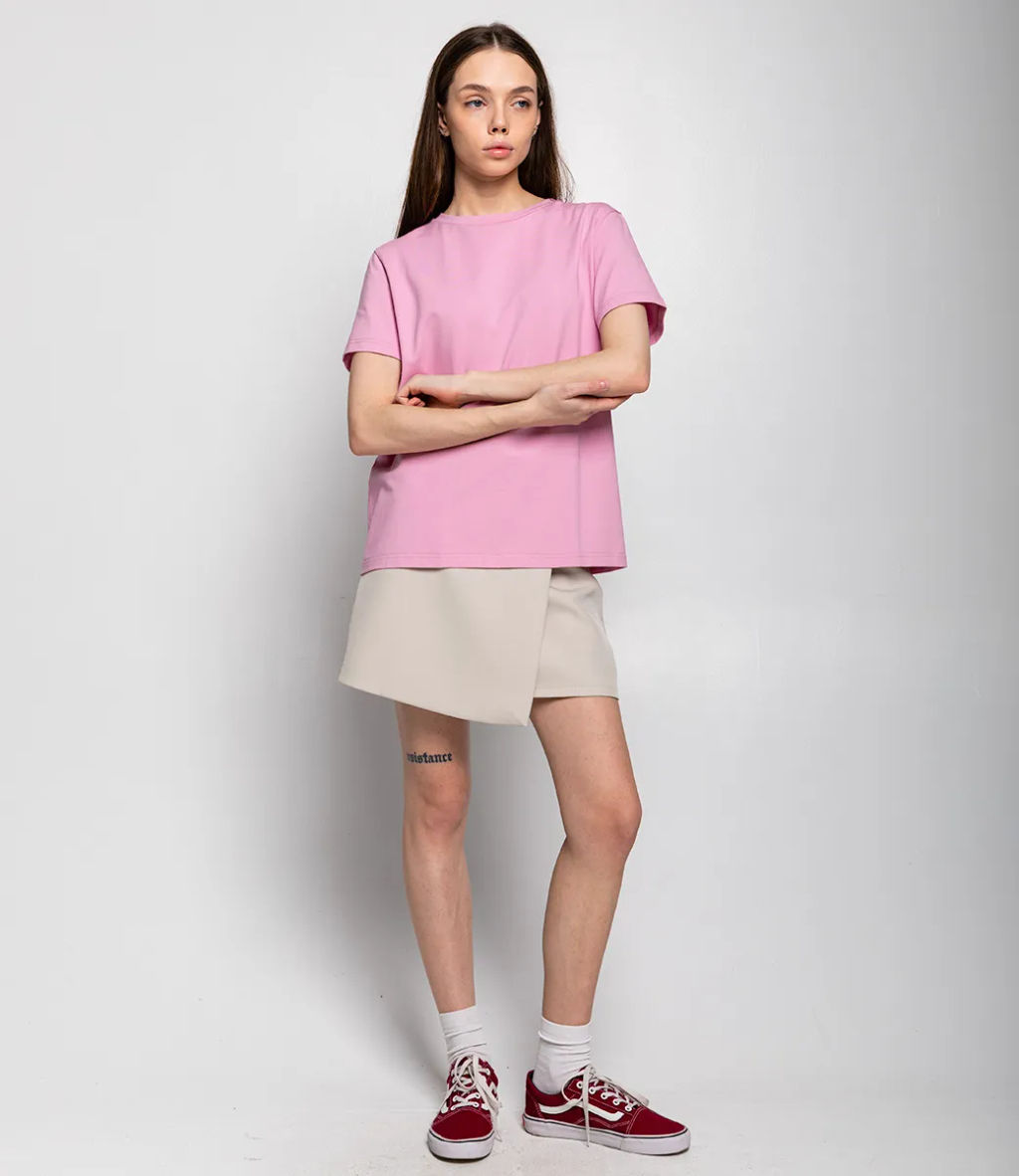 Футболка #1S600, розовая лаванда