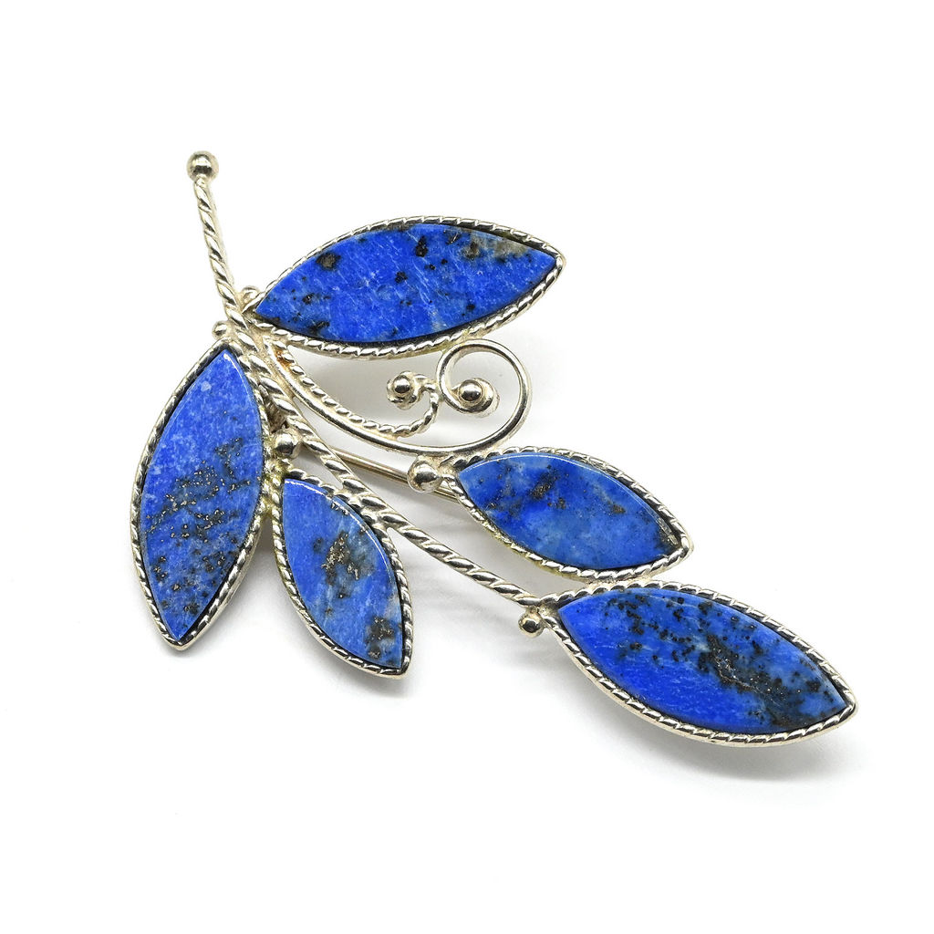 Брошь лазурит "Веточка" 47*29мм