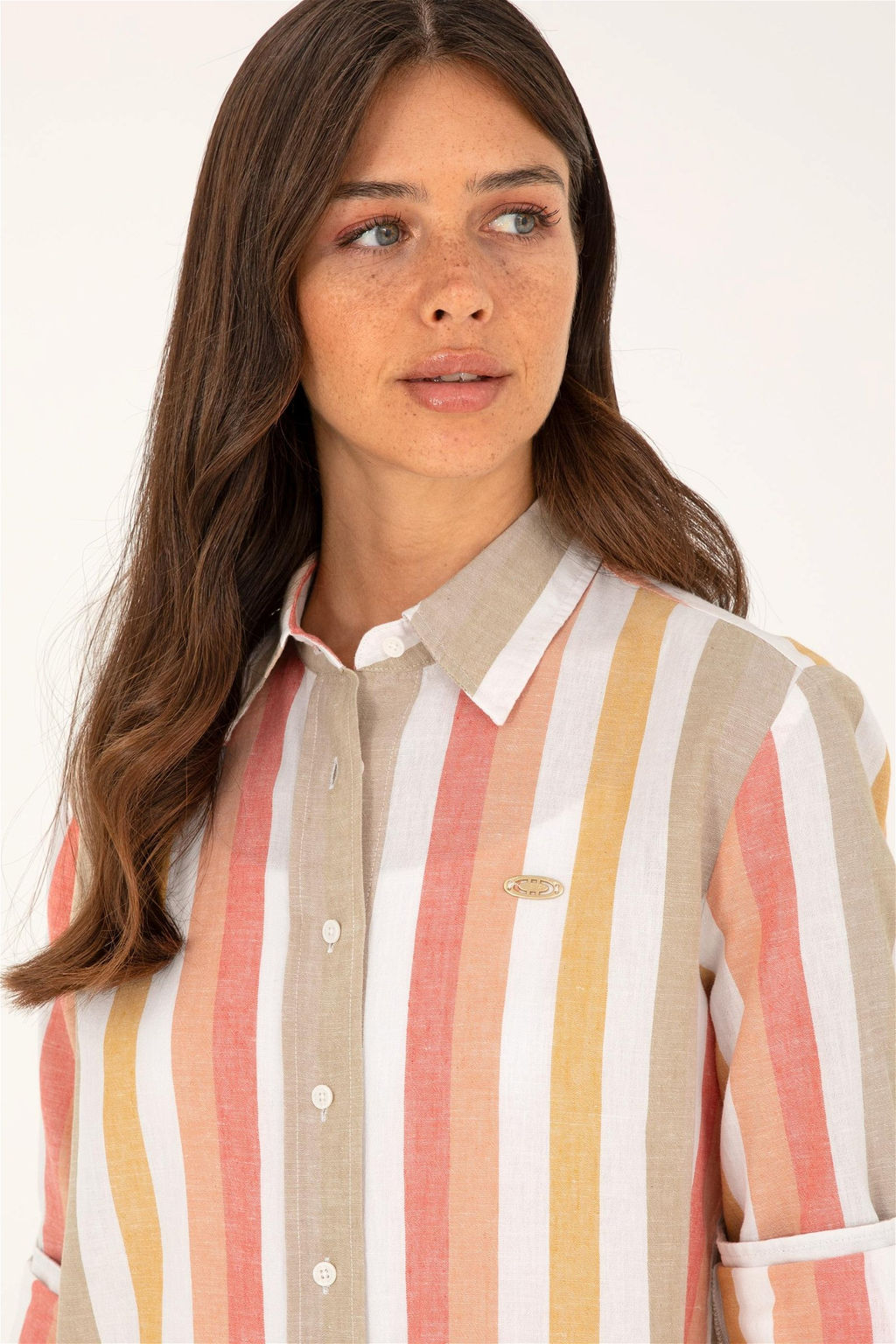 Женская пудровая рубашка с длинным рукавом Неожиданная скидка в корзине - U.s. polo assn фото 2