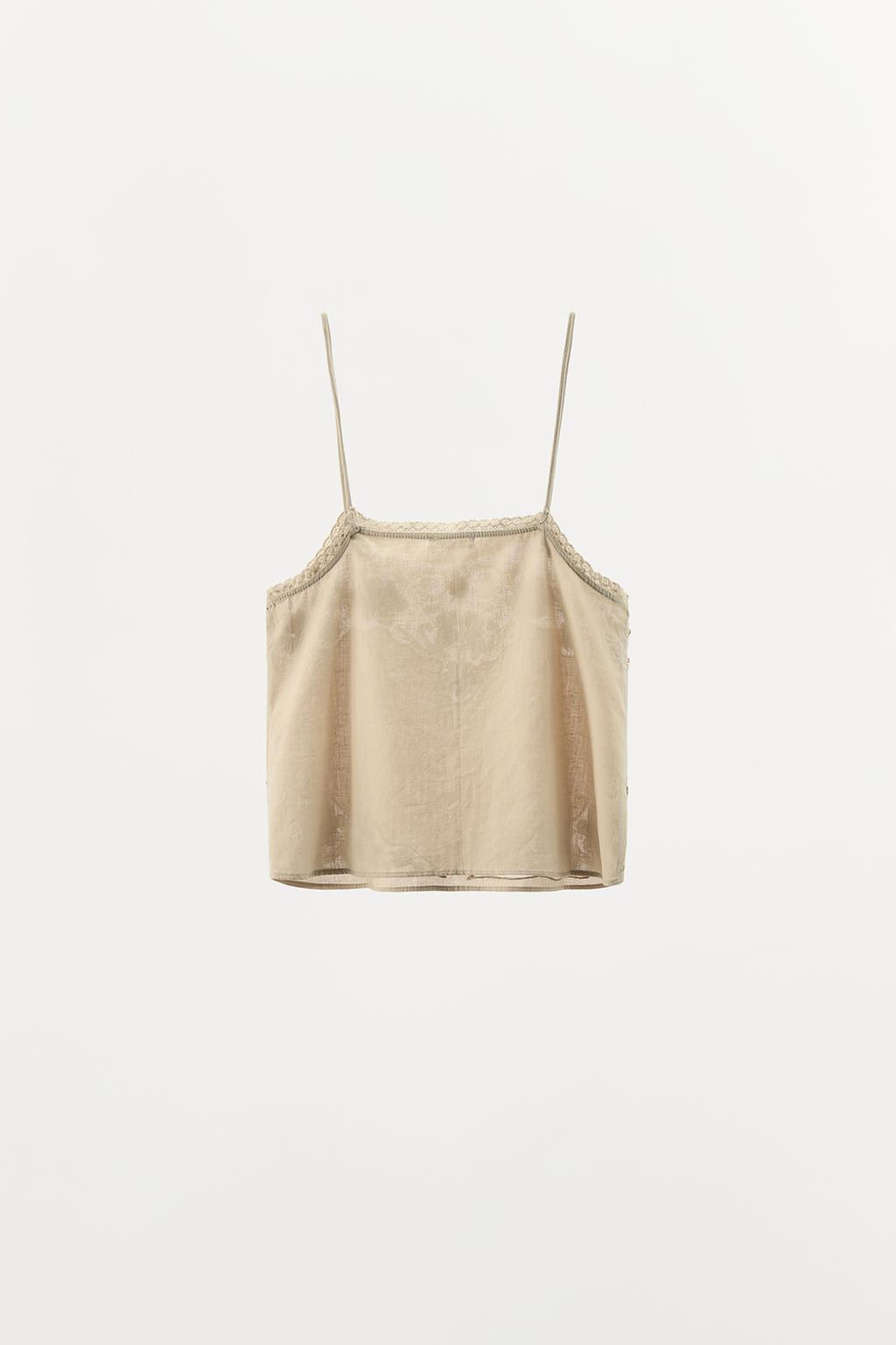 BEADED EMBROIDERED CAMISOLE TOP - Zara фото 5