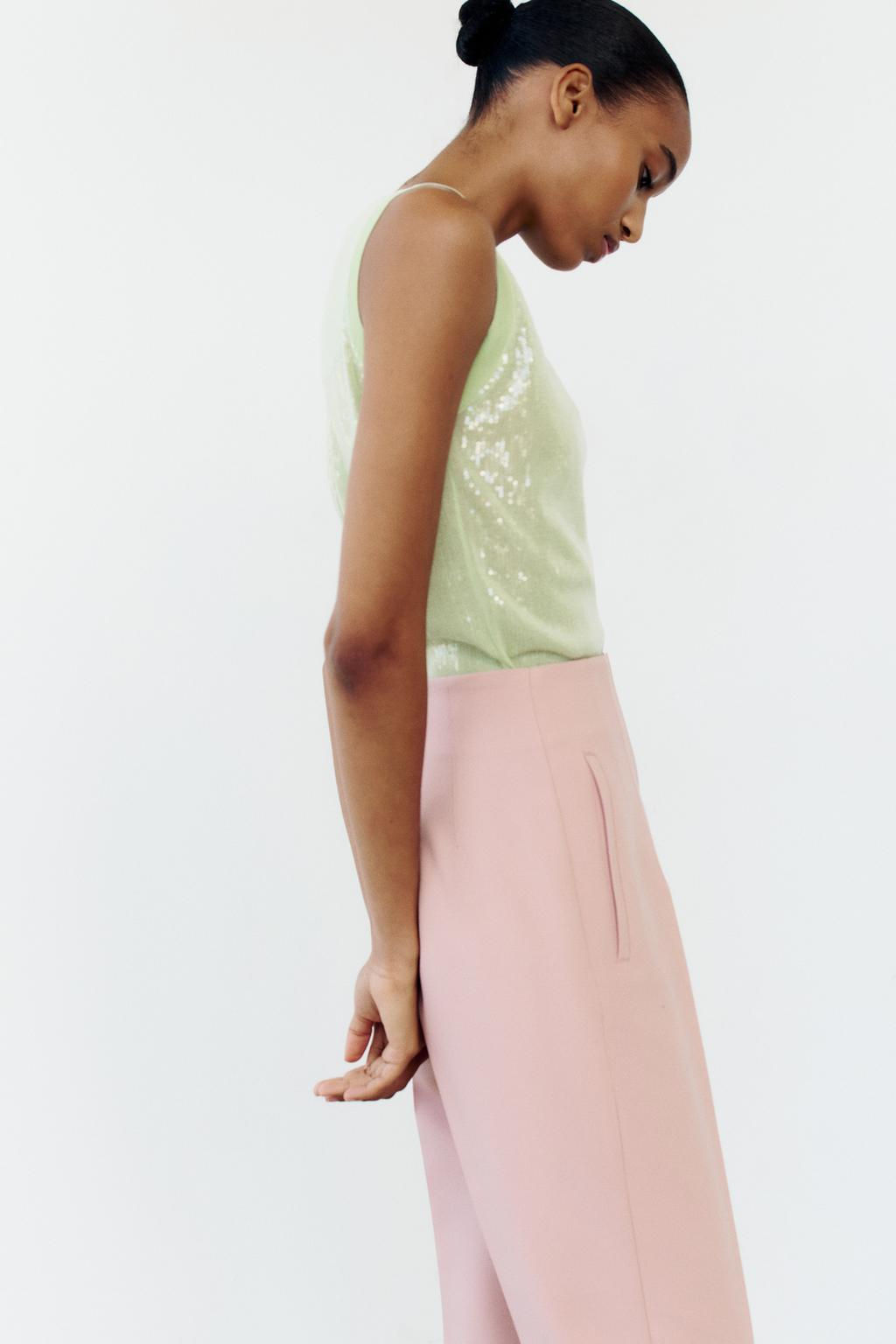 SLEEVELESS SEQUINNED KNIT TOP - Zara фото 5