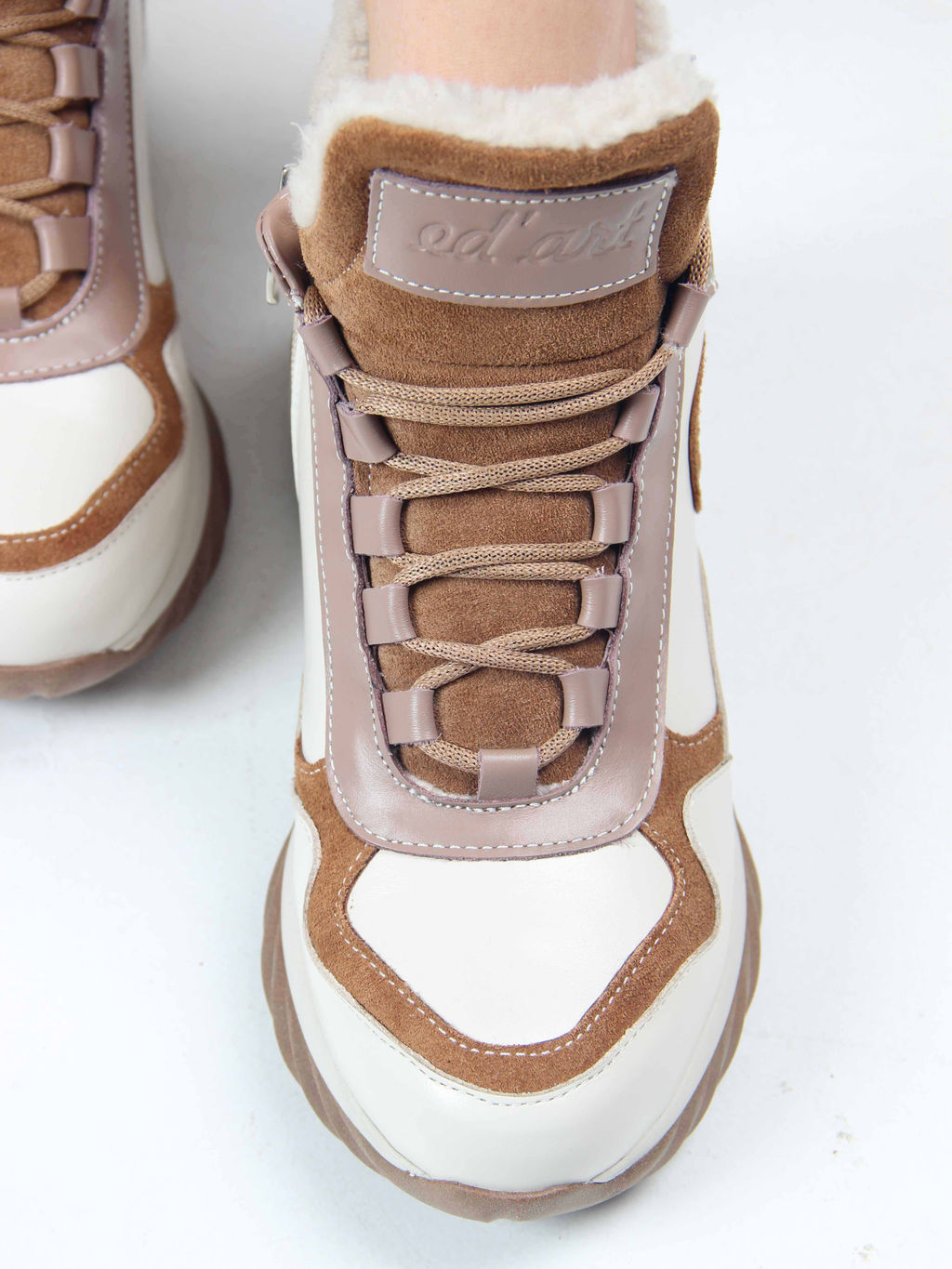 Ботинки 350.uno2br. беж какао/Шерсть