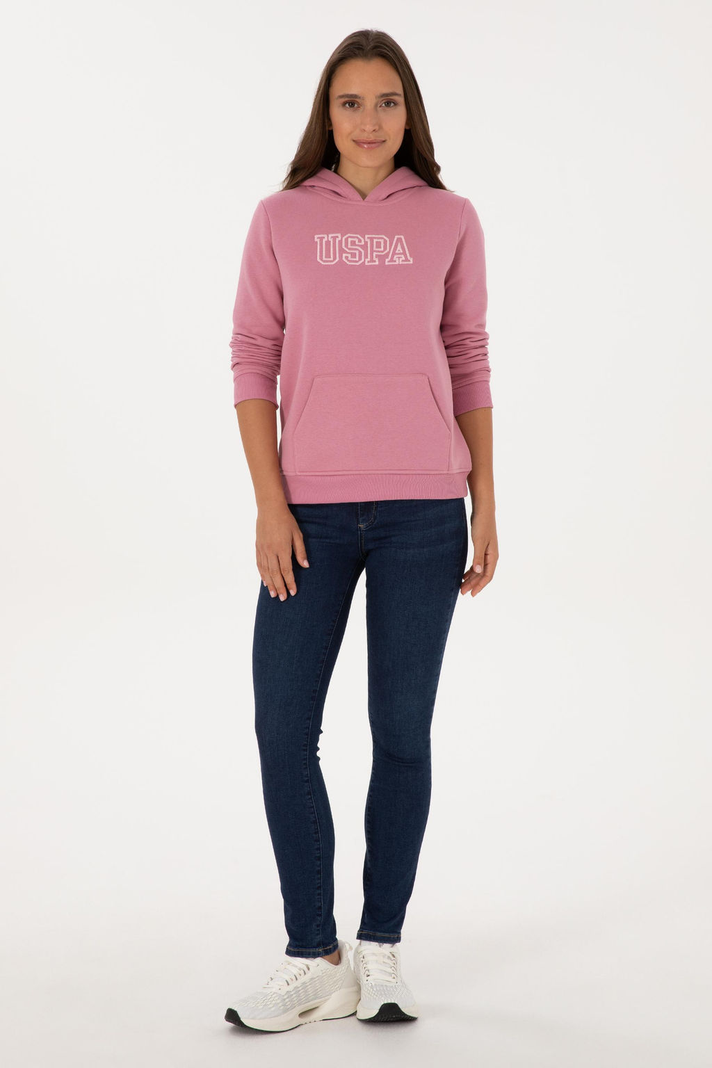 Kad_n Koyu Pembe _ardonlu Kap__onlu Basic Sweatshirt - U.s. polo assn фото 4