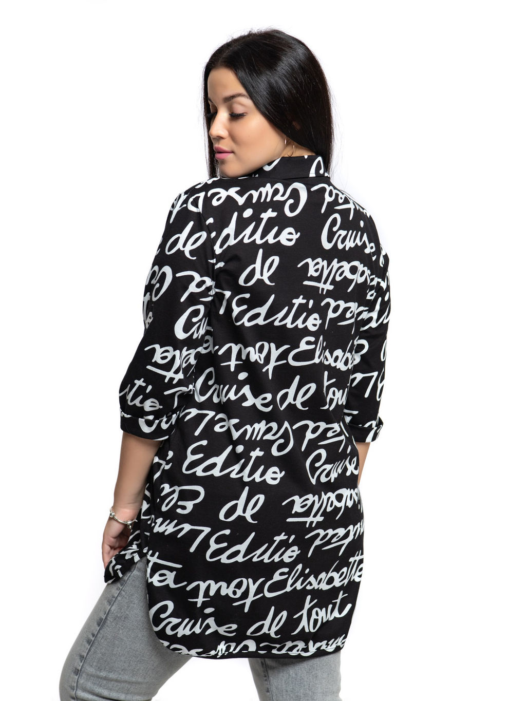 445 Туника "Буквы на черном"