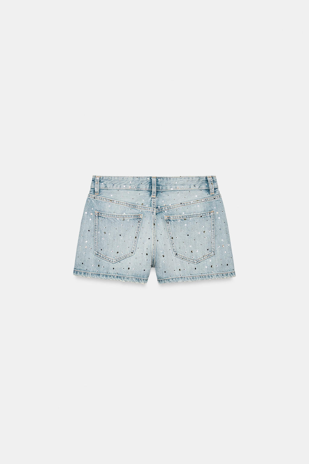 SHORTS DENIM TRF TIRO MEDIO BRILLOS / Azul claro - Zara фото 6
