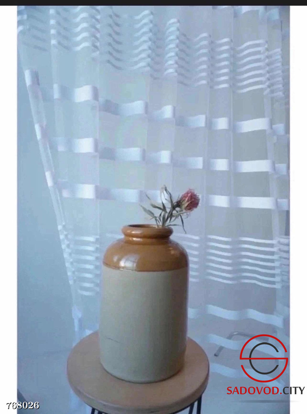 Тюль прозрачная в полоску