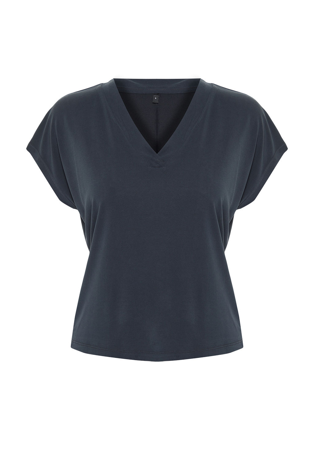 TRENDYOLMILLA Antrasit Modal V Yaka Relaxed/Rahat Kesim Orme T-Shirt TWOSS24TS00043 фото 7