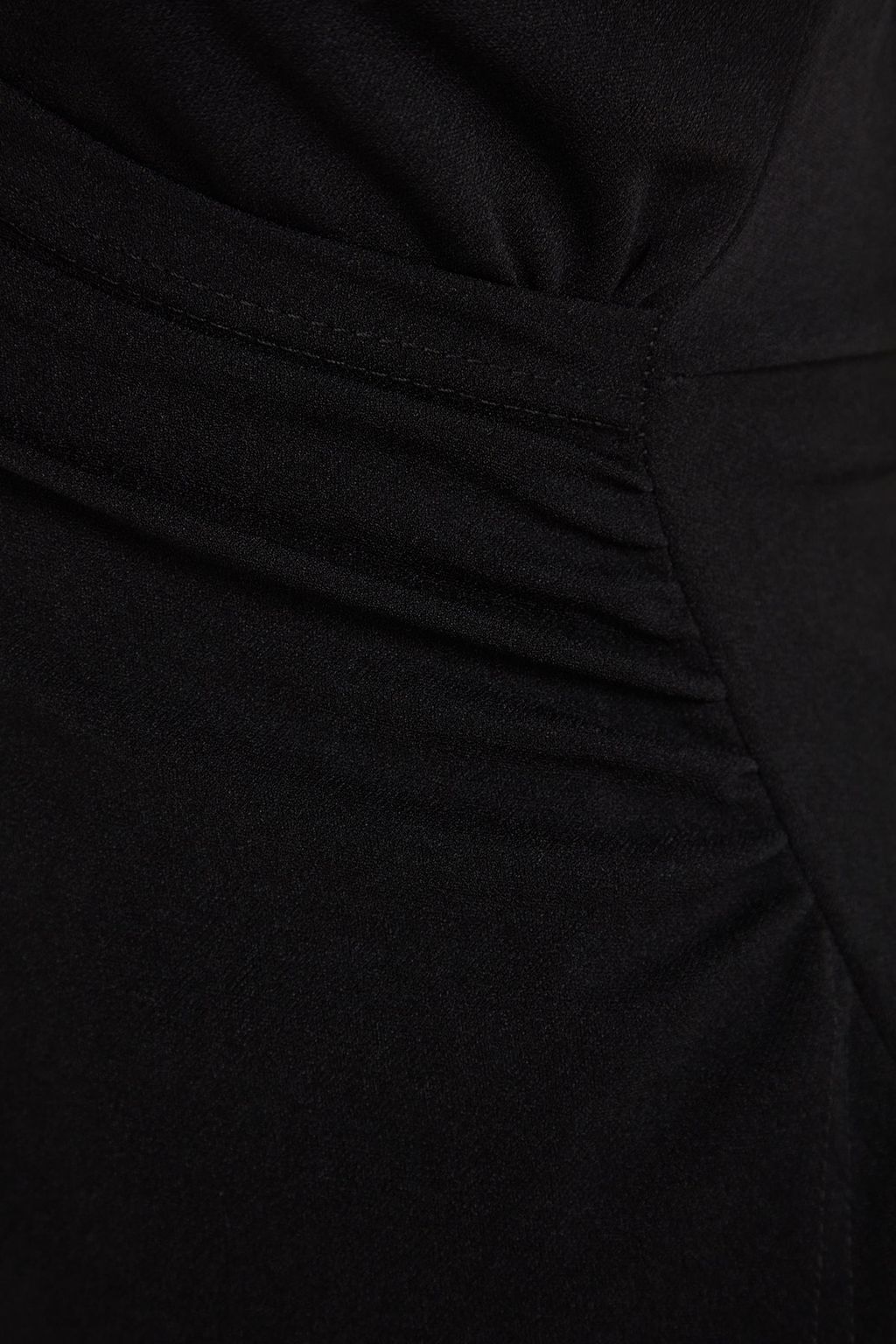 TRENDYOLMILLA Siyah Kruvaze Yaka A-Line Krep Mini Smart Orme Elbise TWOSS23EL01703 фото 7