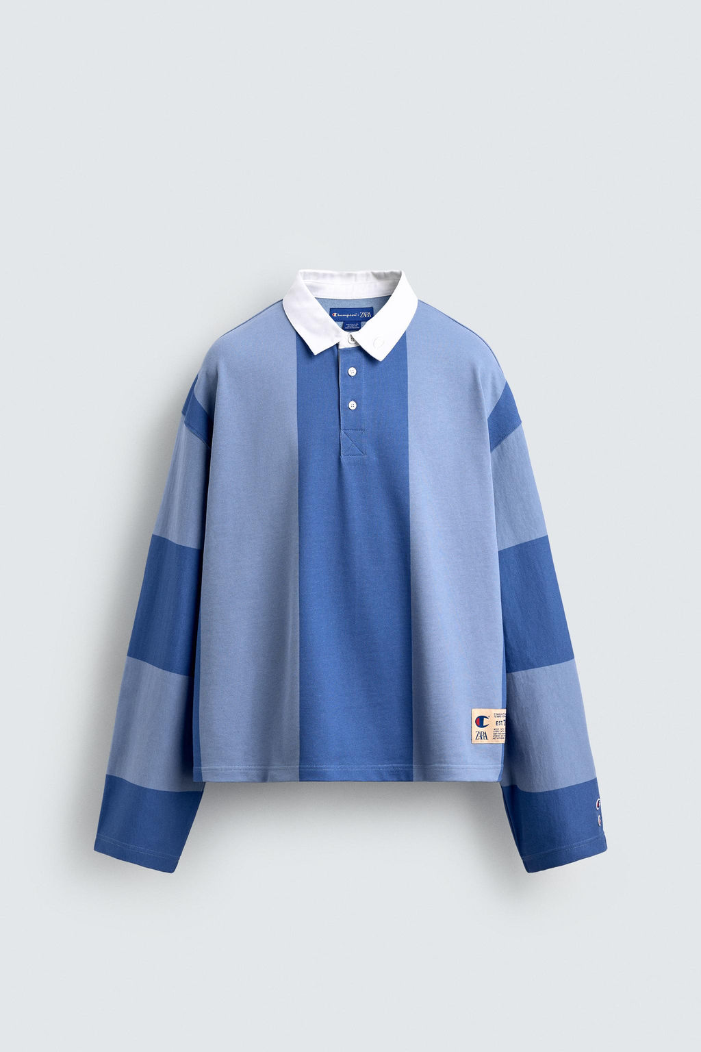 CHAMPION ® X ZARA COLOUR BLOCK POLO SHIRT  фото 8