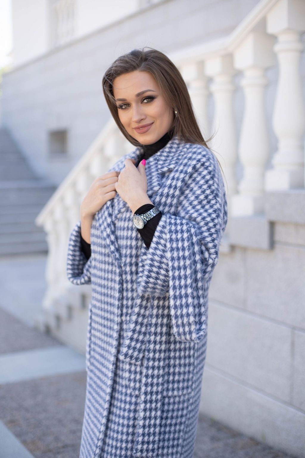 Пальто женское демисезонное 20905 (беж./клетка) - Kankan фото 6